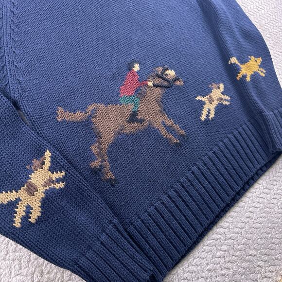 Pendleton Fox Hunt Chunky Collar Sweater Women’s Dogs Intarsia XL - Picture 10 of 16